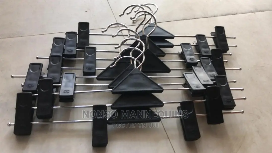 Wide Clothes Clip Black Hangers