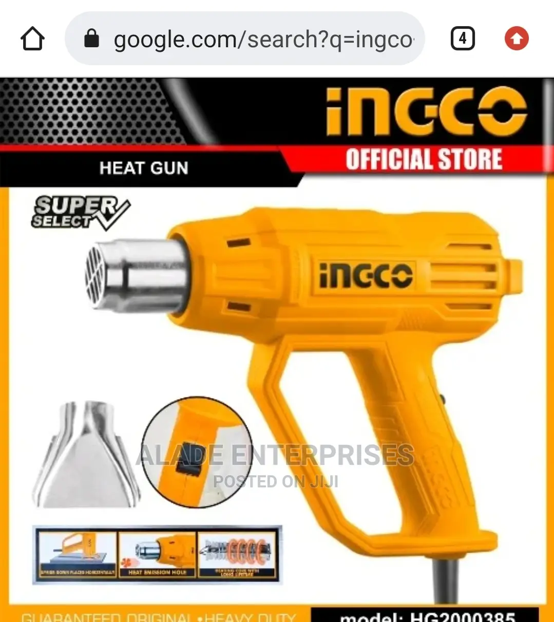 Ingco Electric Heat Gun Machine 200w