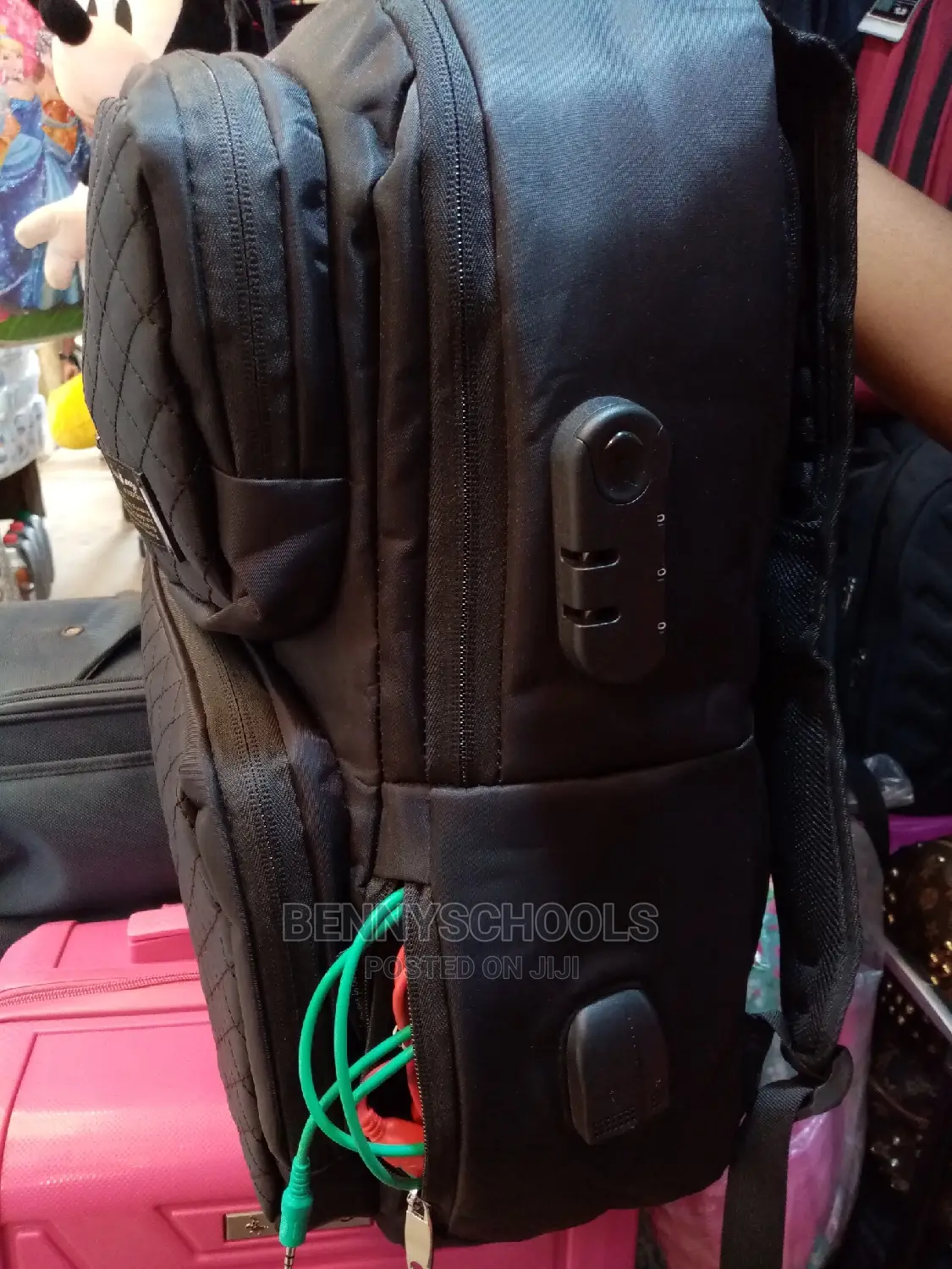 Biao Wang Black Draft Backpack, Knapsack and Laptop Bag