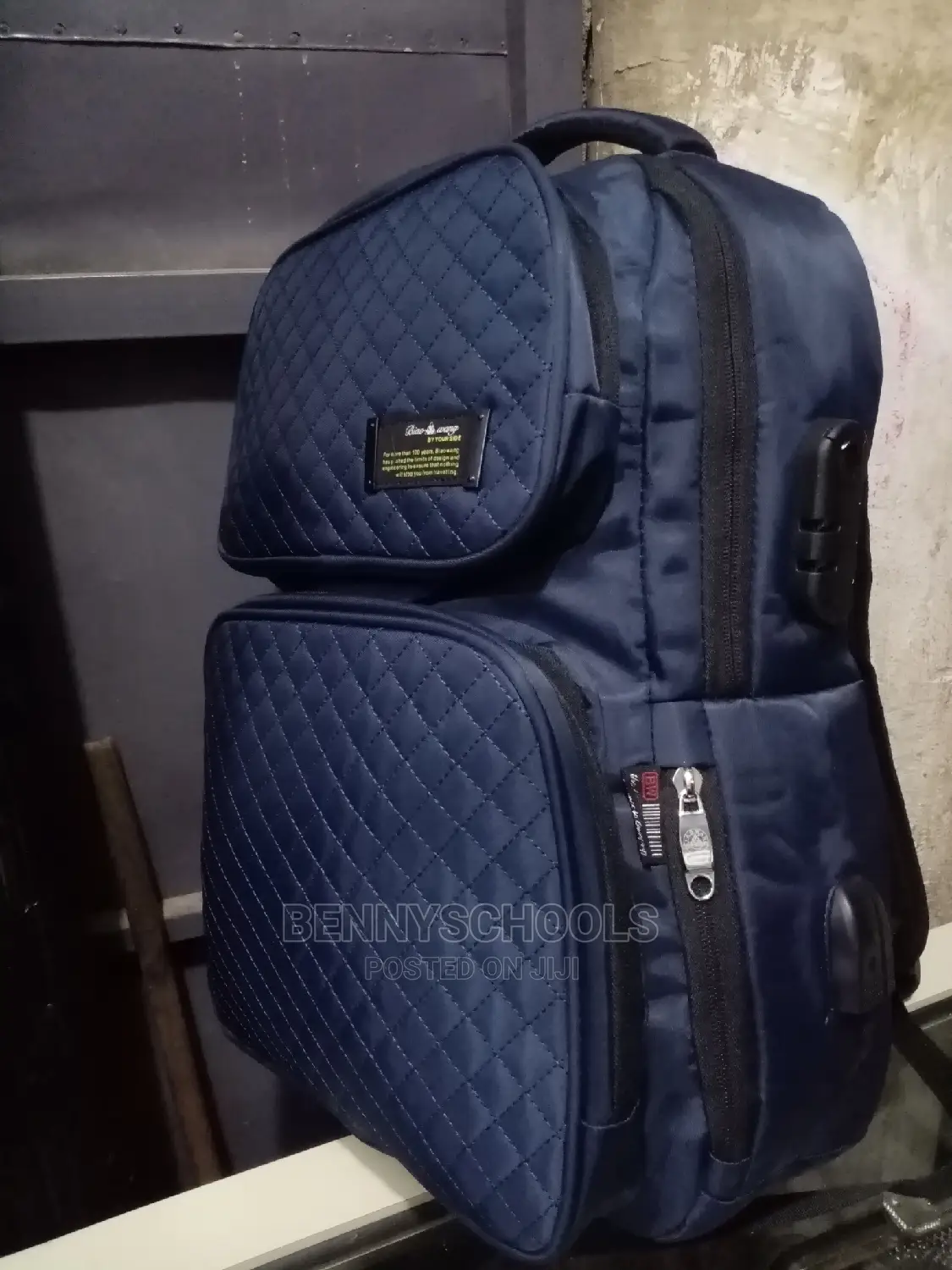 Biao Wang Dark Blue Backpack, Knapsack and Laptop Bag