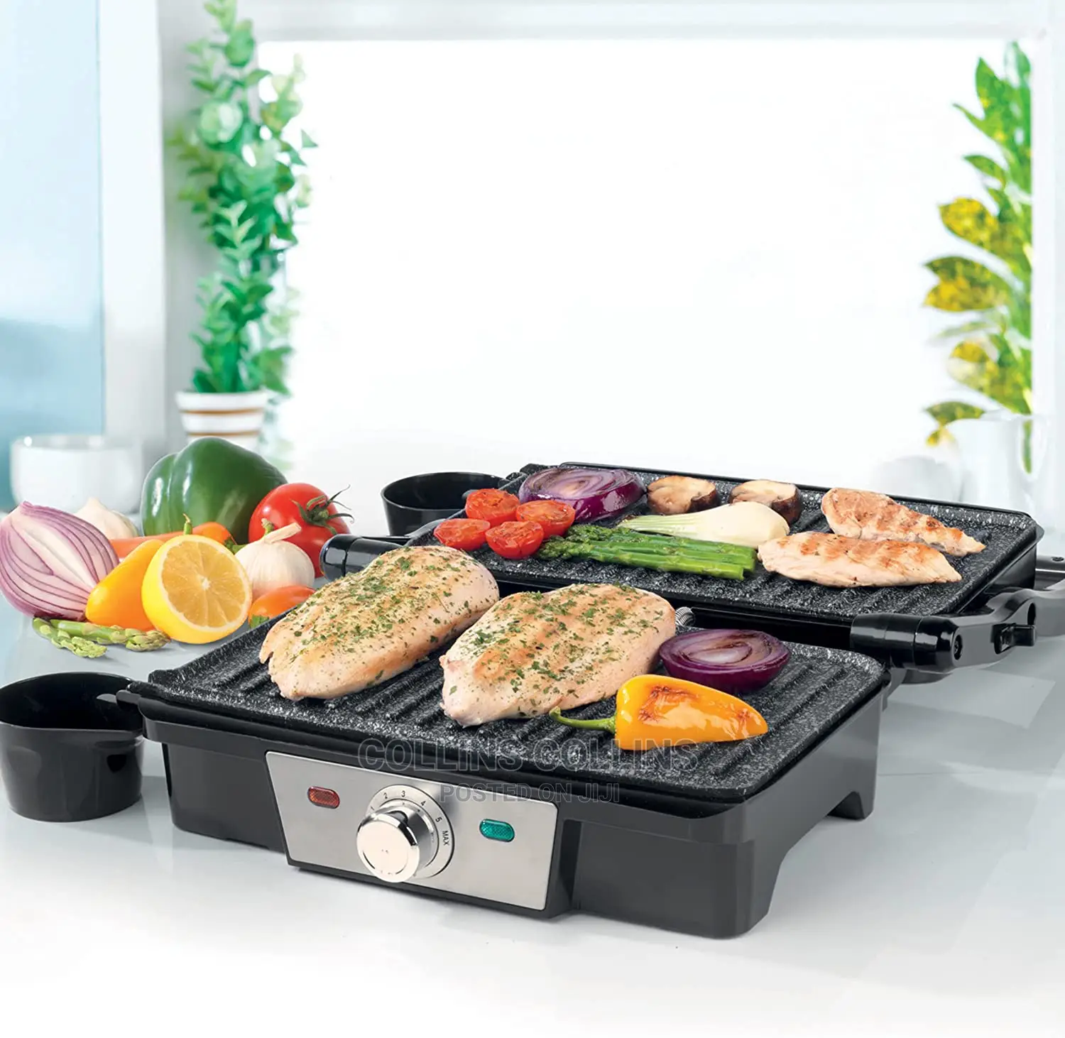 Megastone Non-Stick Fold-Out Health Grill and Panini Maker.