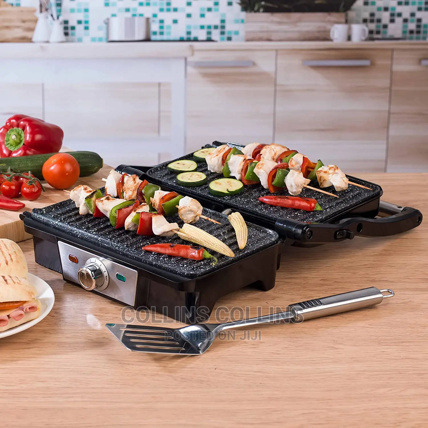 Megastone Non-Stick Fold-Out Health Grill and Panini Maker.