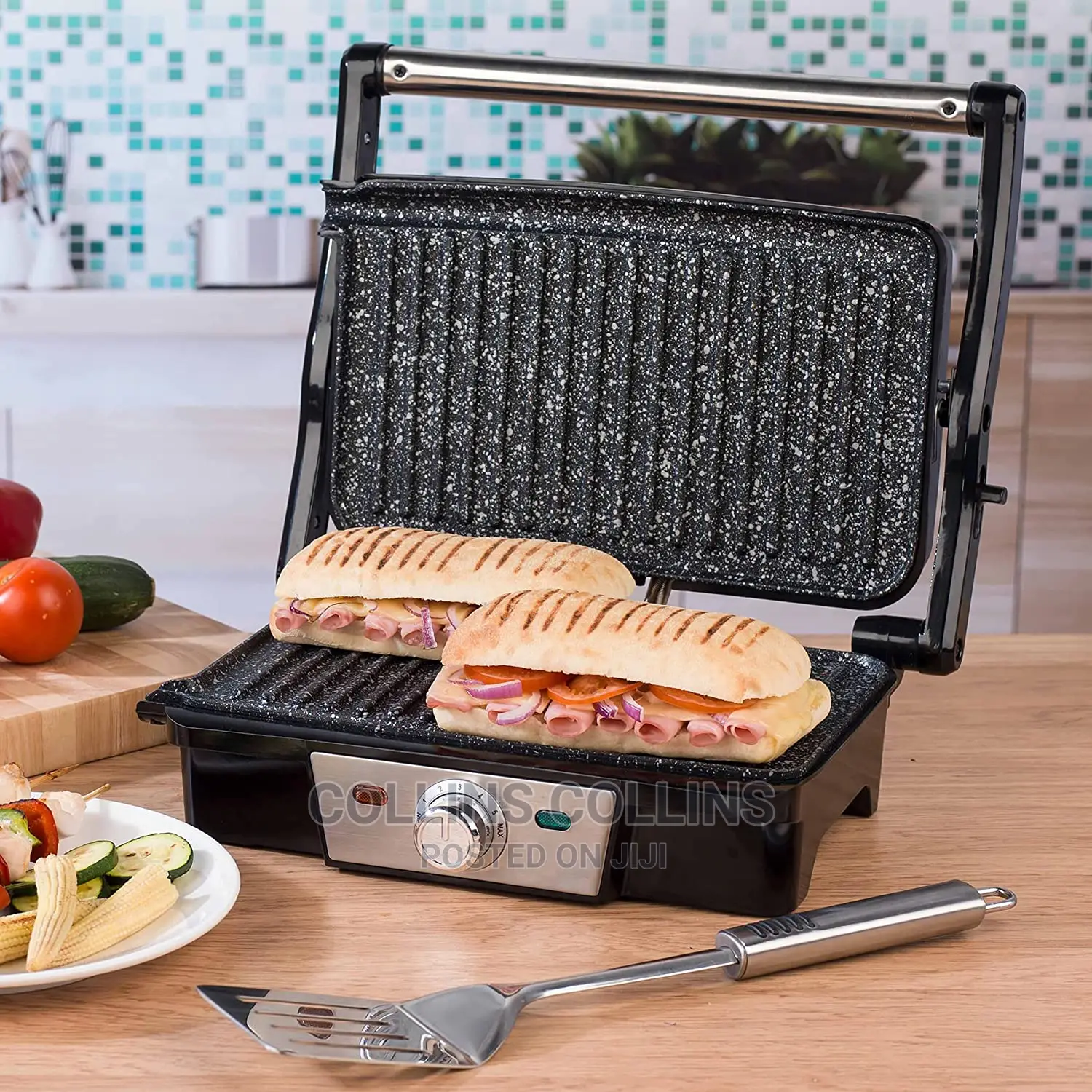 Megastone Non-Stick Fold-Out Health Grill and Panini Maker.