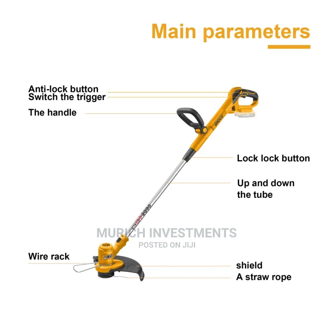 INGCO 20V Lithium-Ion Grass Trimmer With 180° Rotatable
