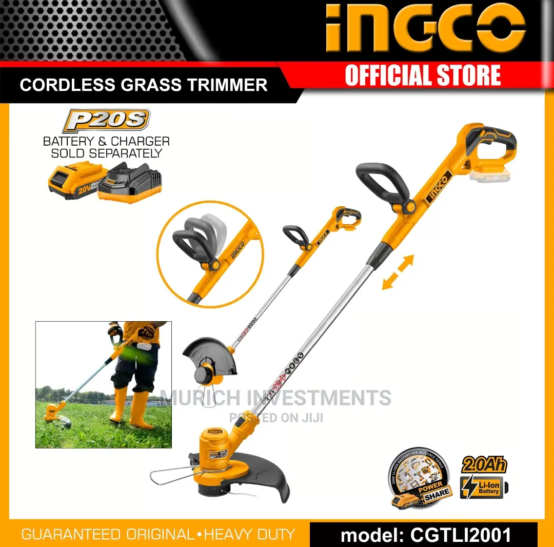 INGCO 20V Lithium-Ion Grass Trimmer With 180° Rotatable