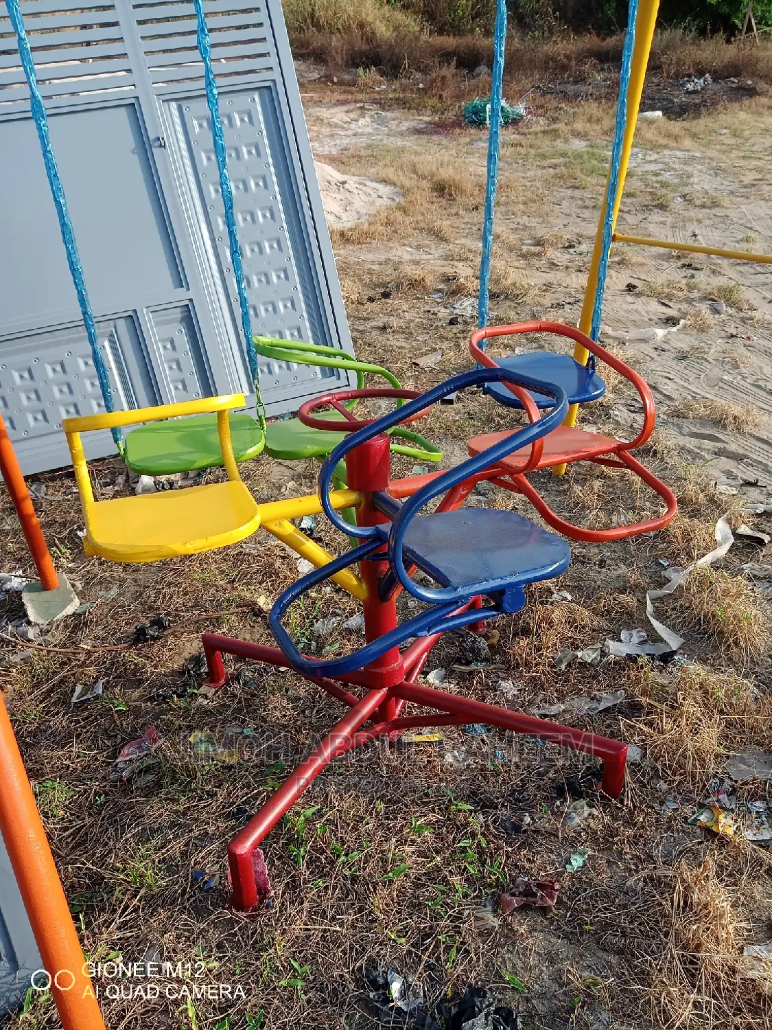 Swing, Seesaw, Slide, Mary Go Round.