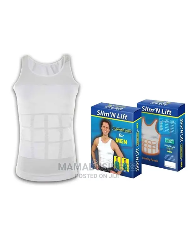 Slim 'N Lift Tummy Shaper Slimming Vest for Men - White