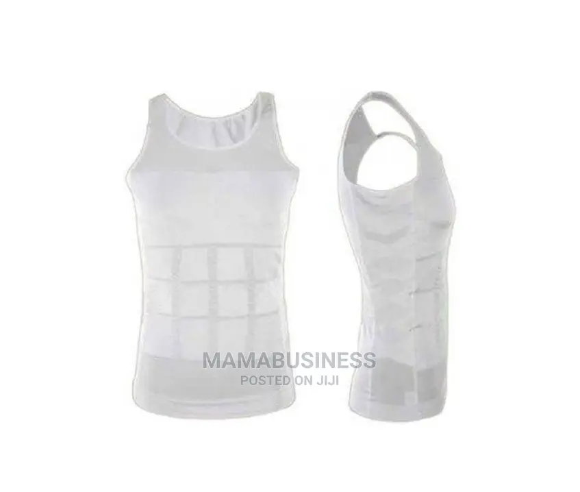 Slim 'N Lift Tummy Shaper Slimming Vest for Men - White