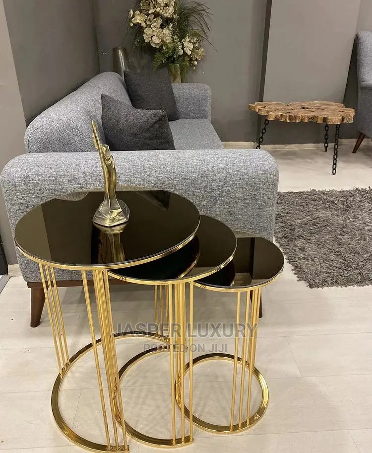 3 in 1 Glass Top Side Table