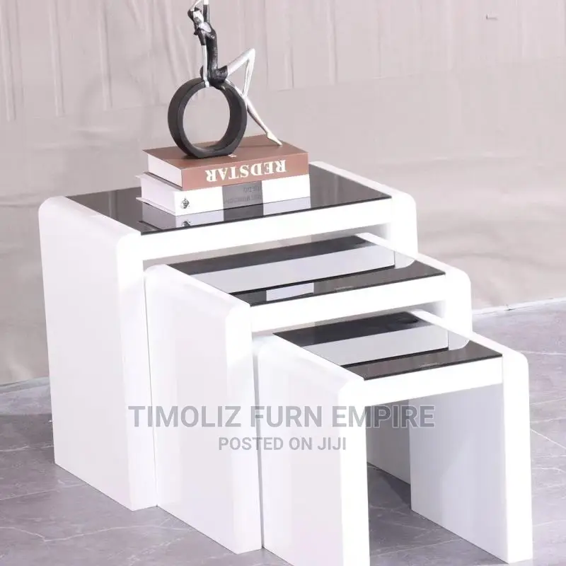 New Modern (3in1)Side Tables/Stools With Tempered Glass Top.