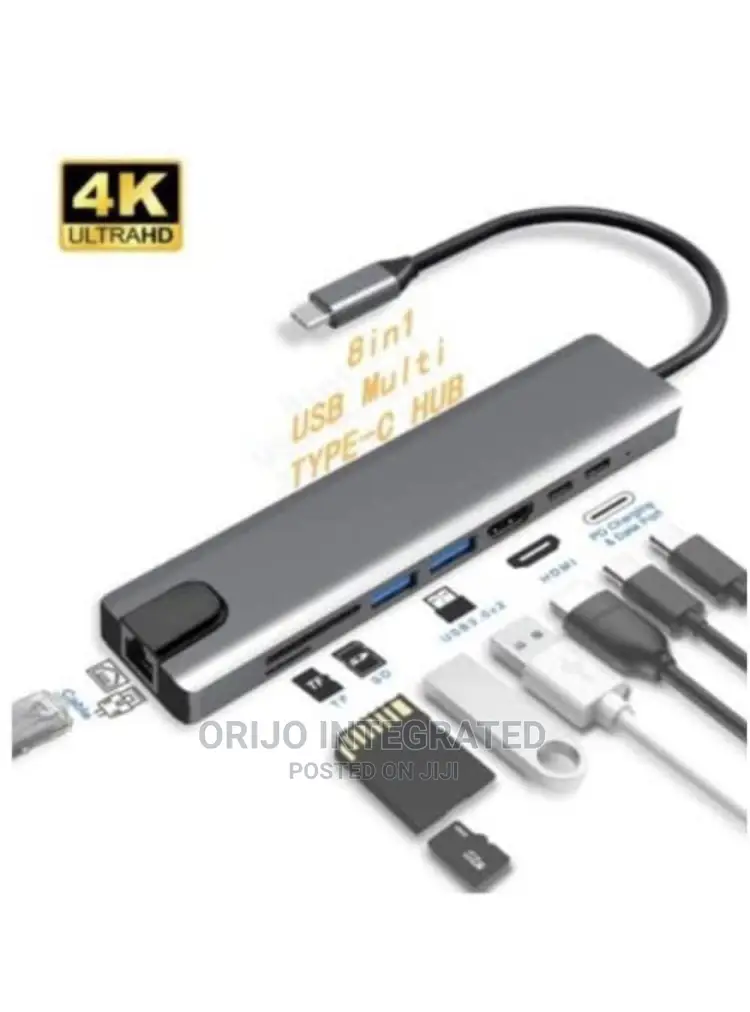 Type C to Hdmi 8 in One Adapter + Lan