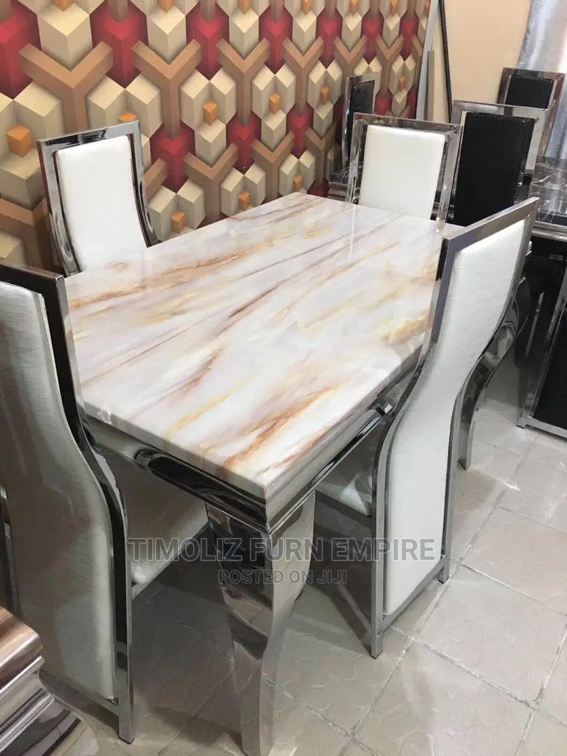 Marble Dinning Table/4sitters Classic Marble Dinning Set.