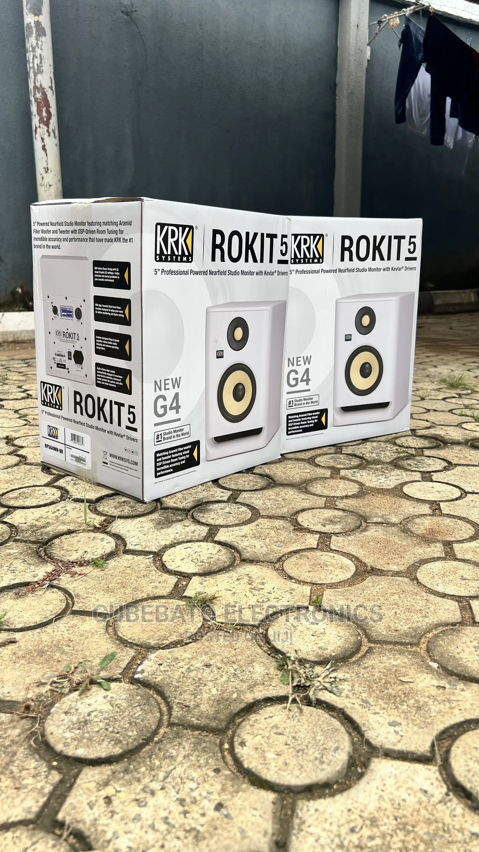 Krk Rokit Studio Monitor Speakers White Color