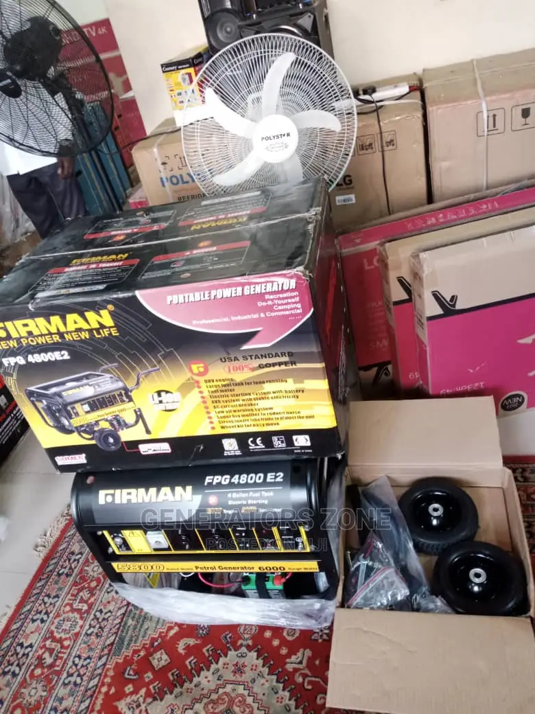 New Firman Key Start Generator 6.5kva Fpg4800e2 + Two Tyresr