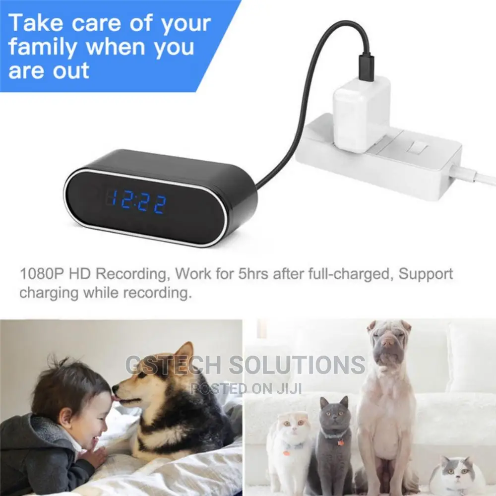 Wifi Hd Digital Clock Surveillance Camera With Battery