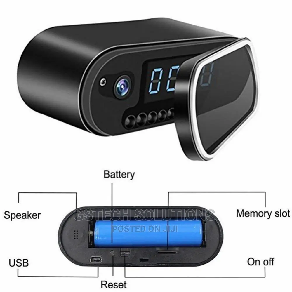 Wifi Hd Digital Clock Surveillance Camera With Battery