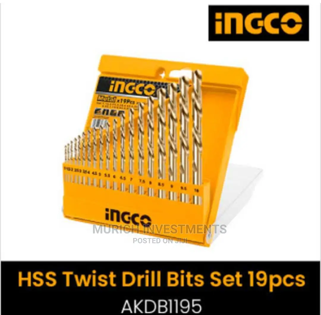 Ingco AKDB1195 19pcs Cobalt HSS Drill Bits Set 1-10mm IHT