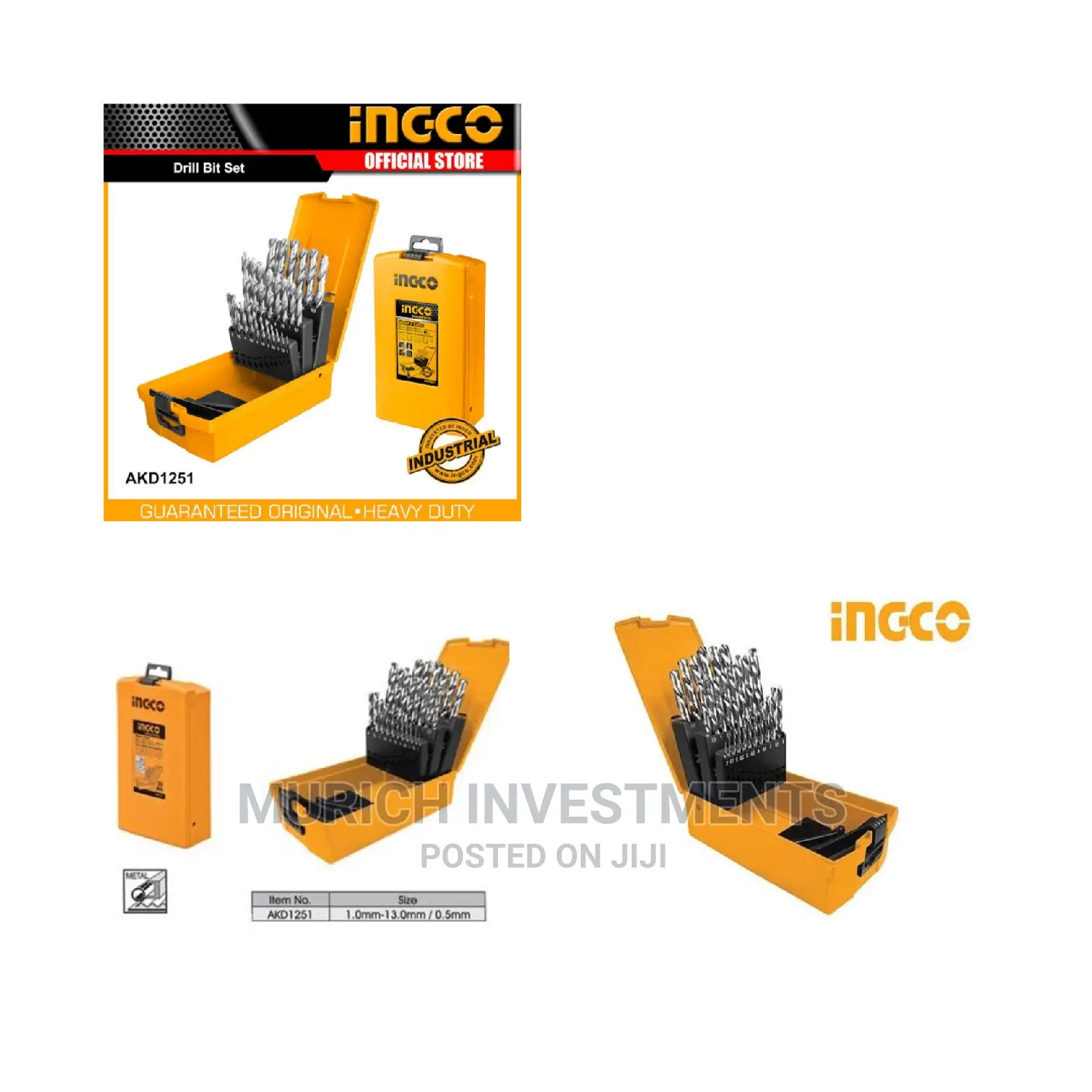 Ingco 25pcs Industrial Stainless Drill Bits Set For Metal