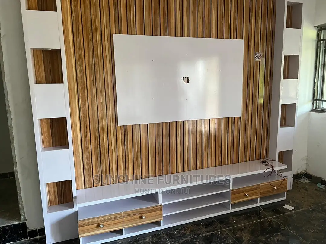 Tv Console/ Tv Wall Unit Made With Imported Woods