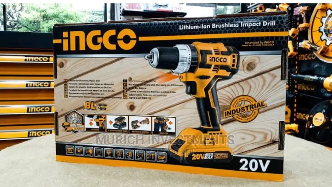 Ingco Li-Ion Cordless Impact Drill 20V With BRUSHLESS MOTOR