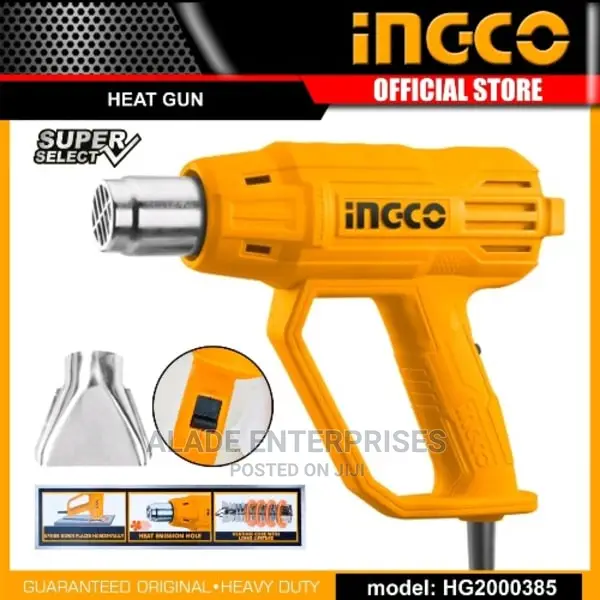 Ingco Super Select Heat Gun With Scraper 4 Nozzles 2000w