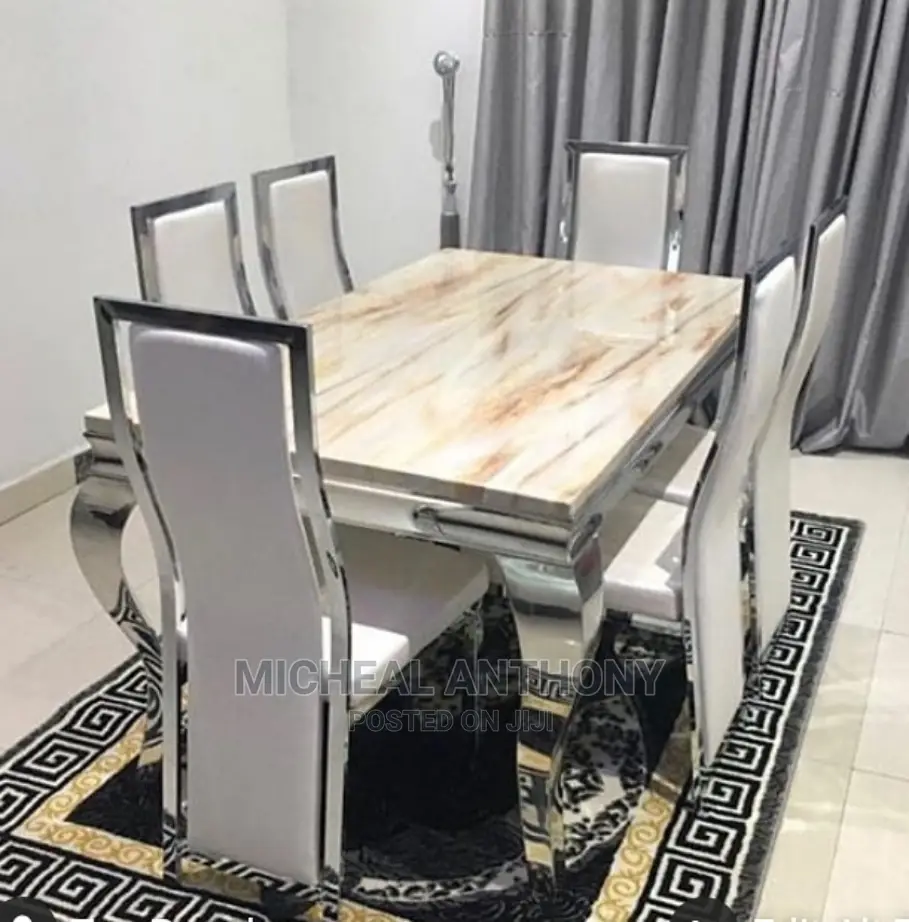 Marble Dining Table Set With Six Chairs