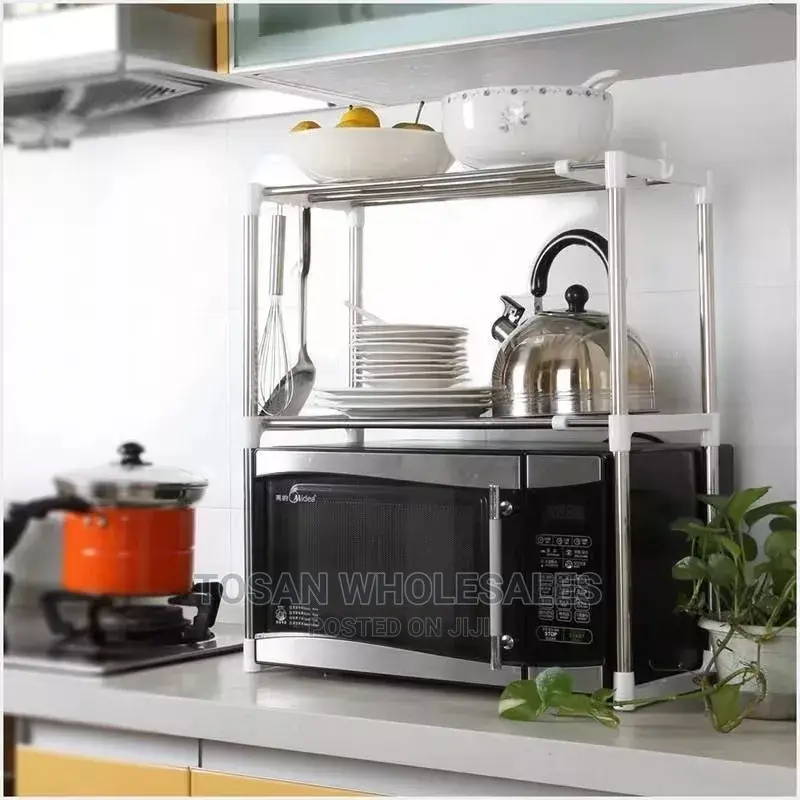 Microwave Oven Shelf Rack- Stainless Steel