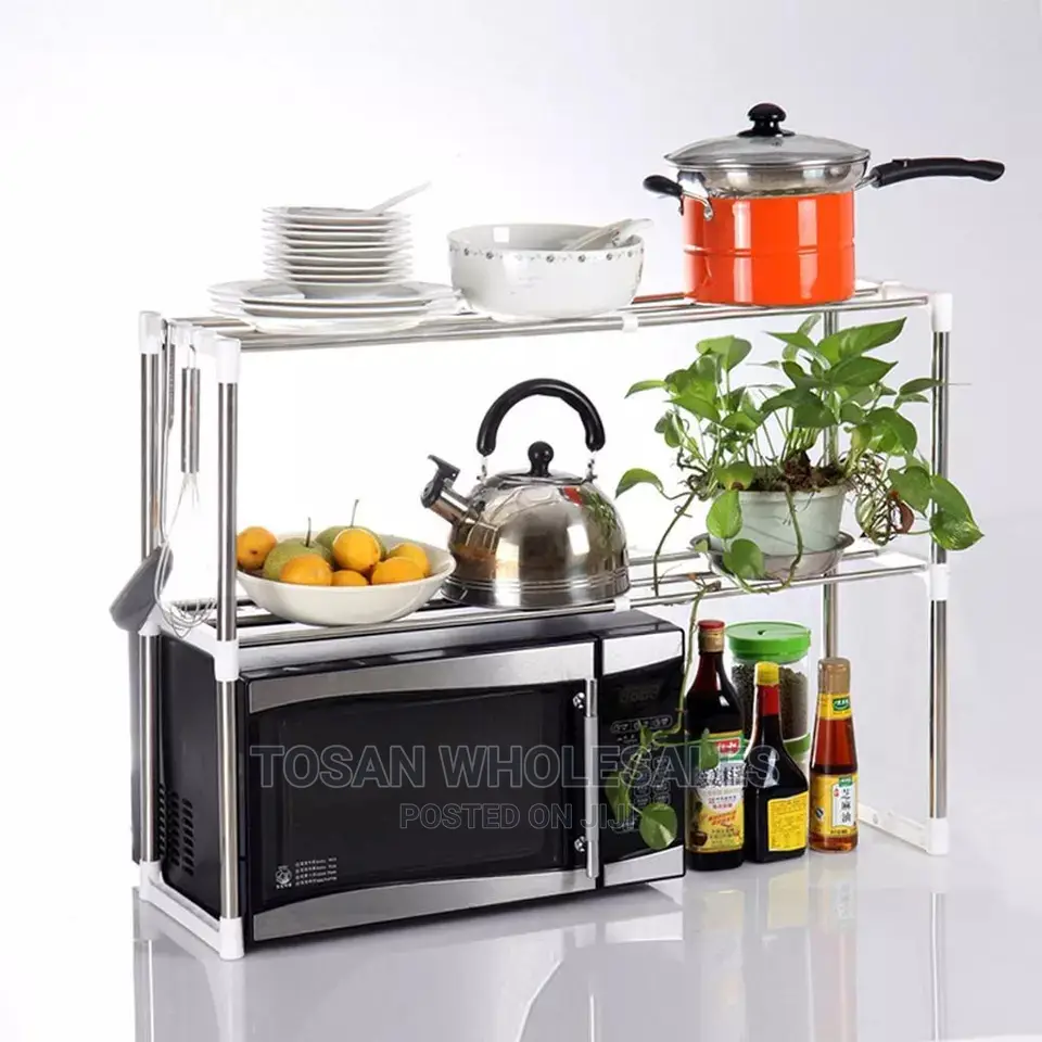 Microwave Oven Shelf Rack- Stainless Steel