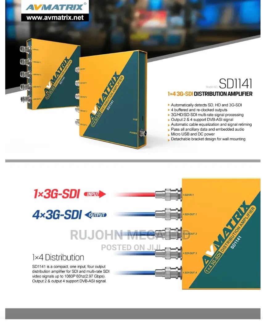 Avmatrix Sd1141 1x4 3g-Sdi Distribution Amplifier