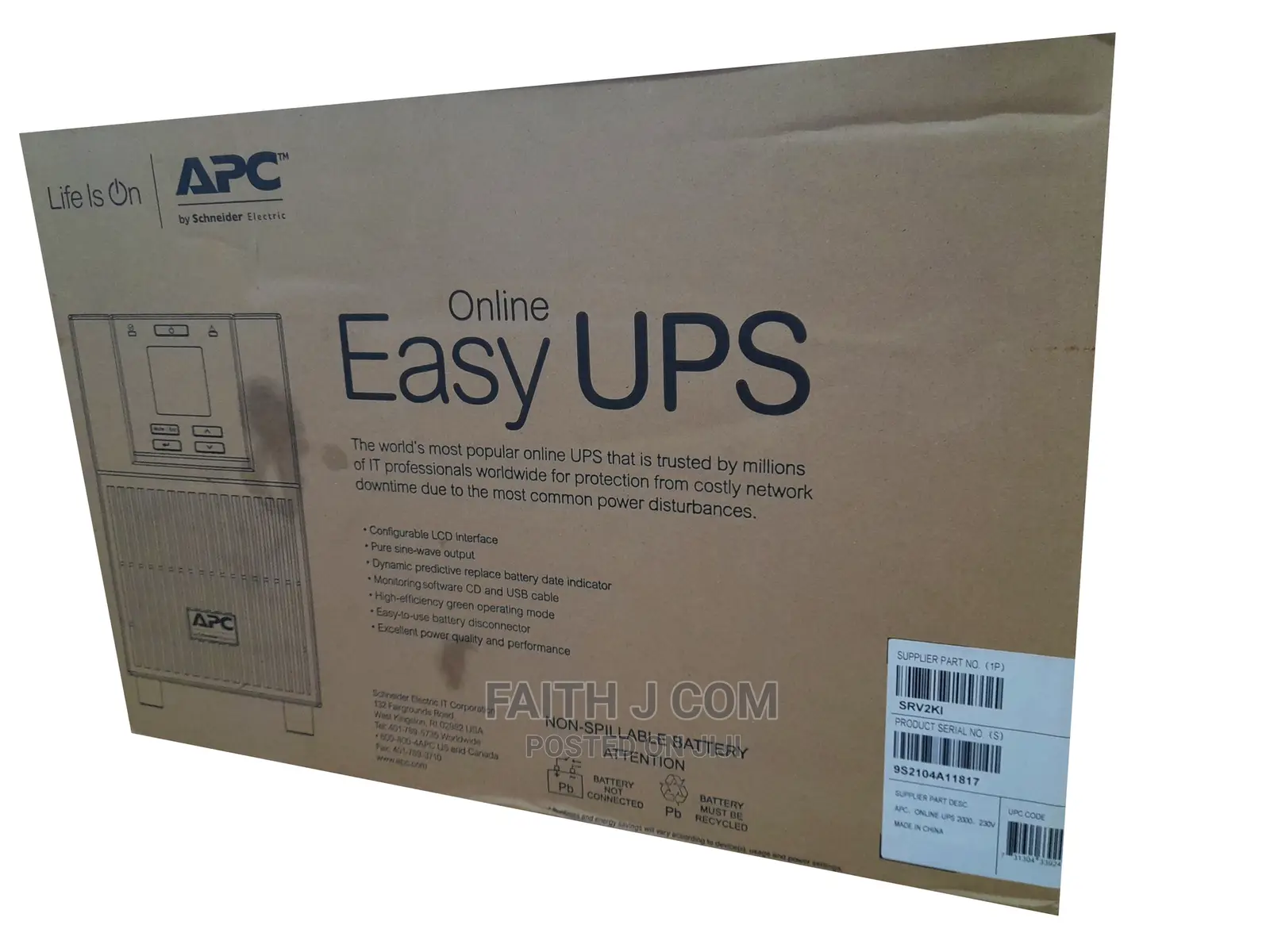 Srv2ki, 2kva APC Easy UPS on-Line SRV 2000va 230V