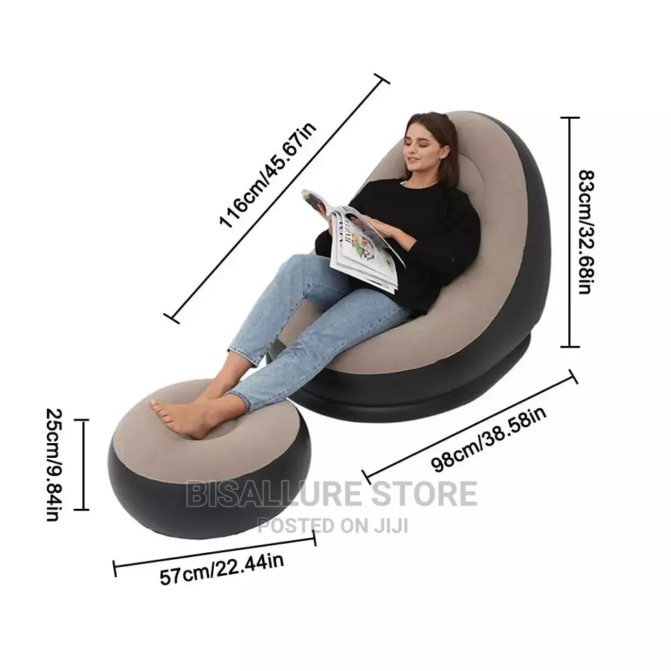 Inflatable Sofa With Leg Rest And Electric Pump