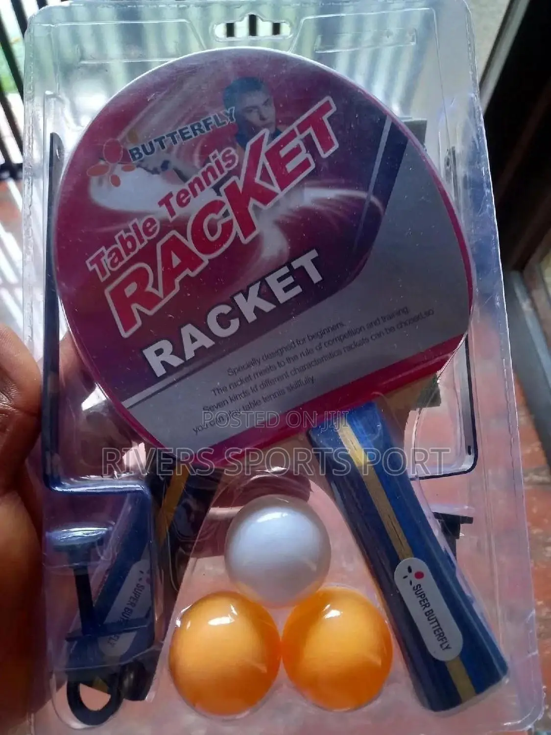 Butterfly Table Tennis Set, 2 Bat , 1 Net, 2 Post, 3 Balls