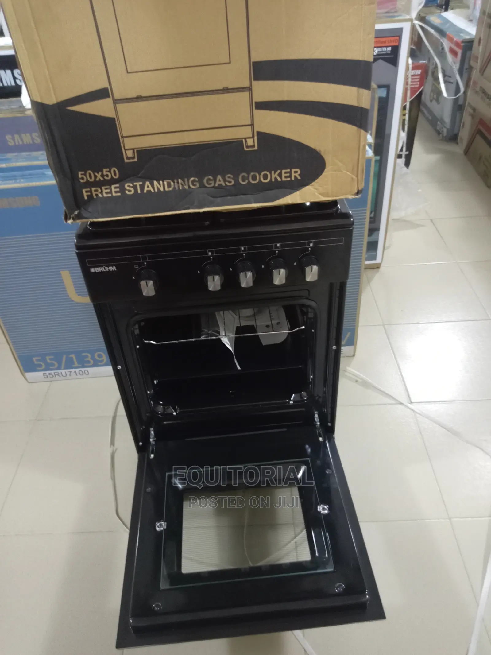 Strong 4 Gas Burner Bruhm Standing Gas Cooker