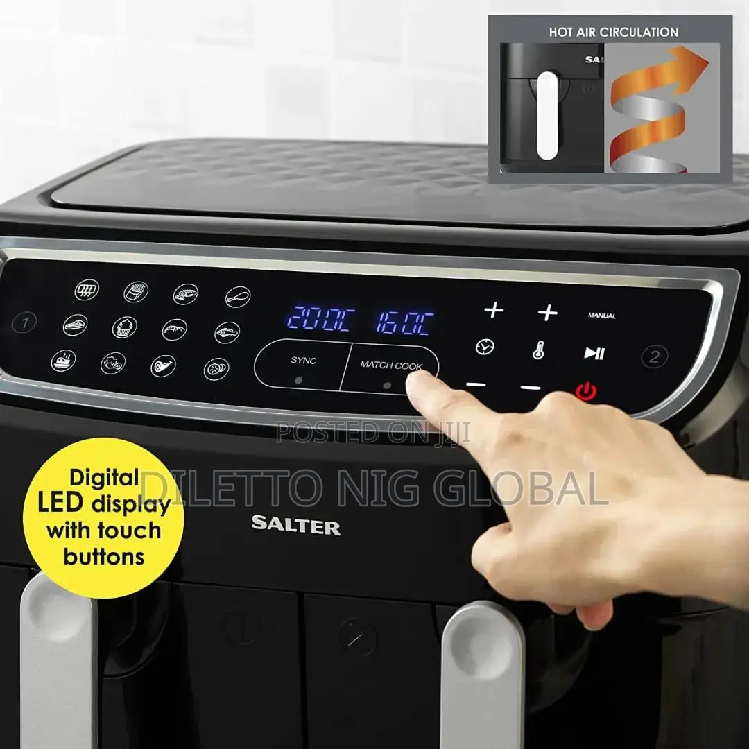 Double Drawer Non-Stick Cooking Air Fryer, 2 XL Frying Trays