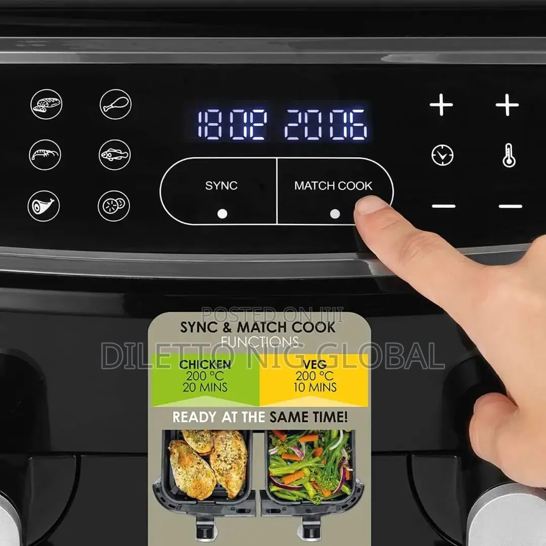 Double Drawer Non-Stick Cooking Air Fryer, 2 XL Frying Trays