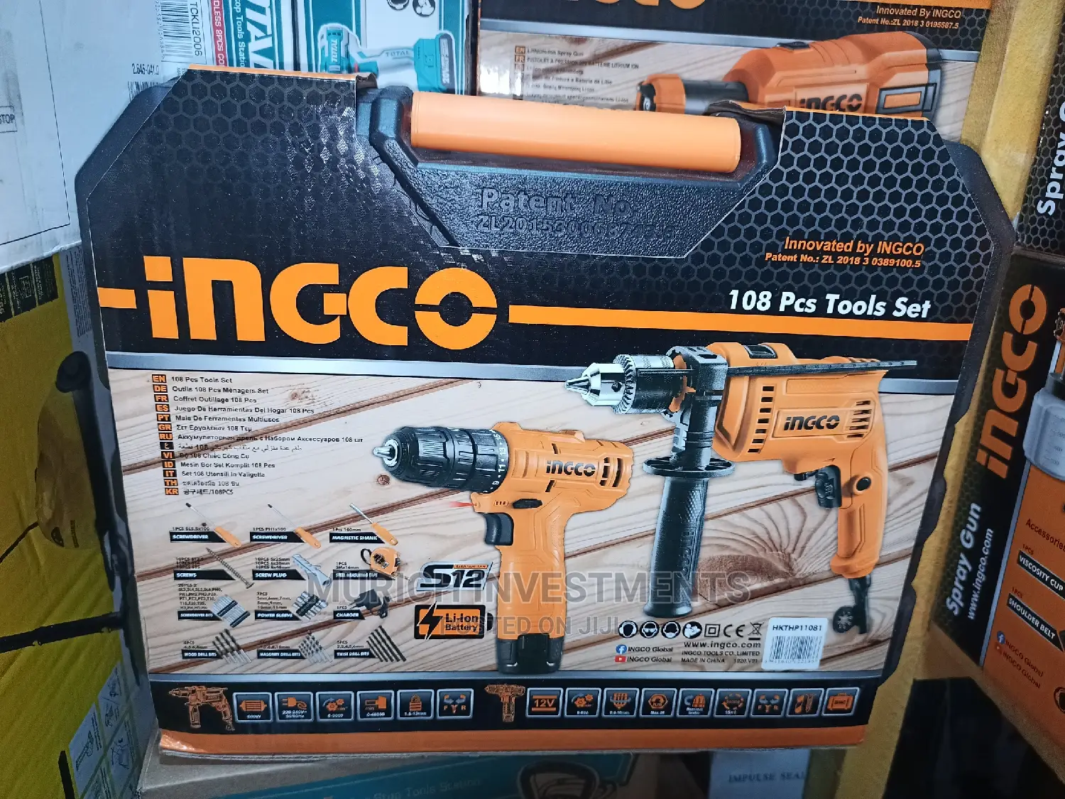 12v Cordless Drill With 13mm Drill Tool Set