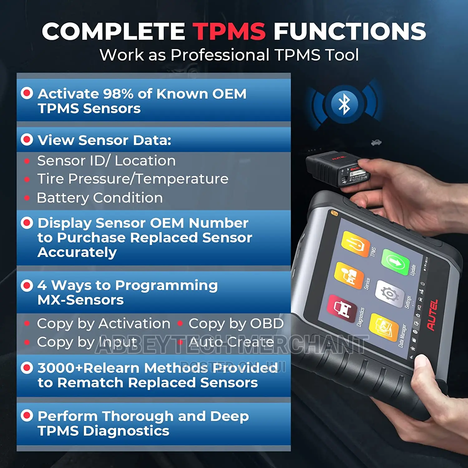 Autel Mk808ts Full System Cars Scanner Wit TPMS Programmin