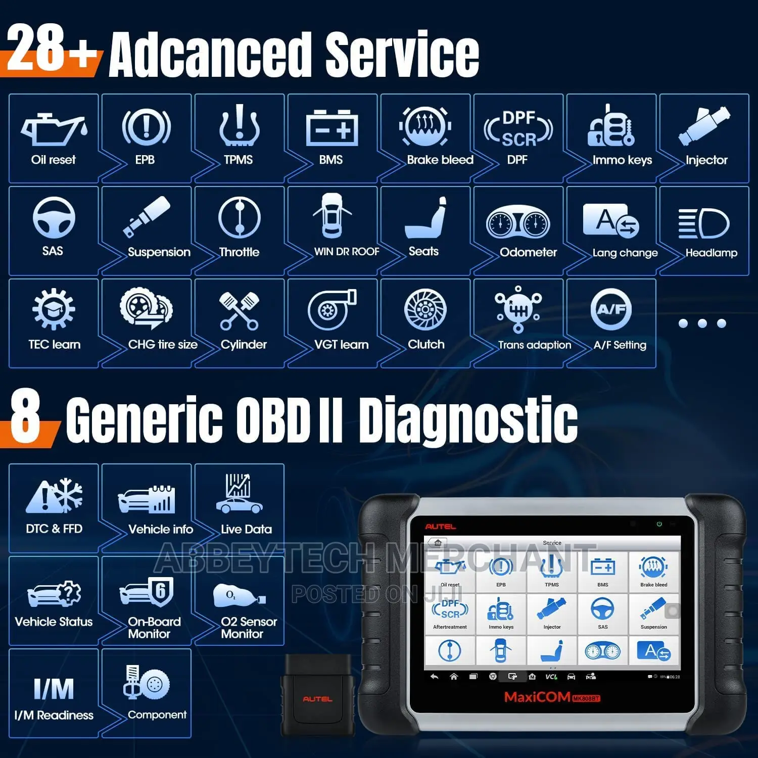 Autel Mk808ts Full System Cars Scanner Wit TPMS Programmin
