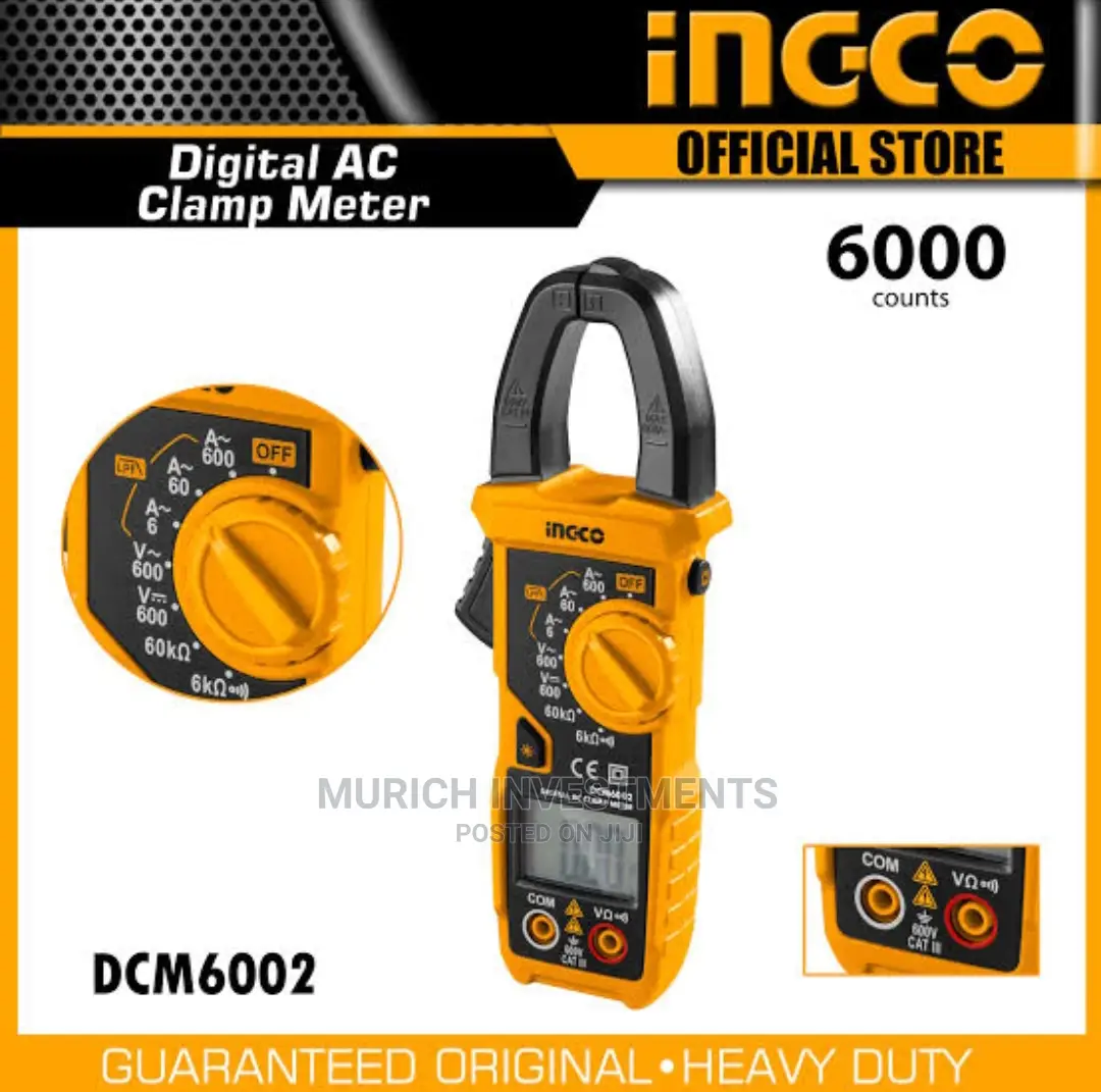 Digital AC Clamp Meter – 600amp – Ingco