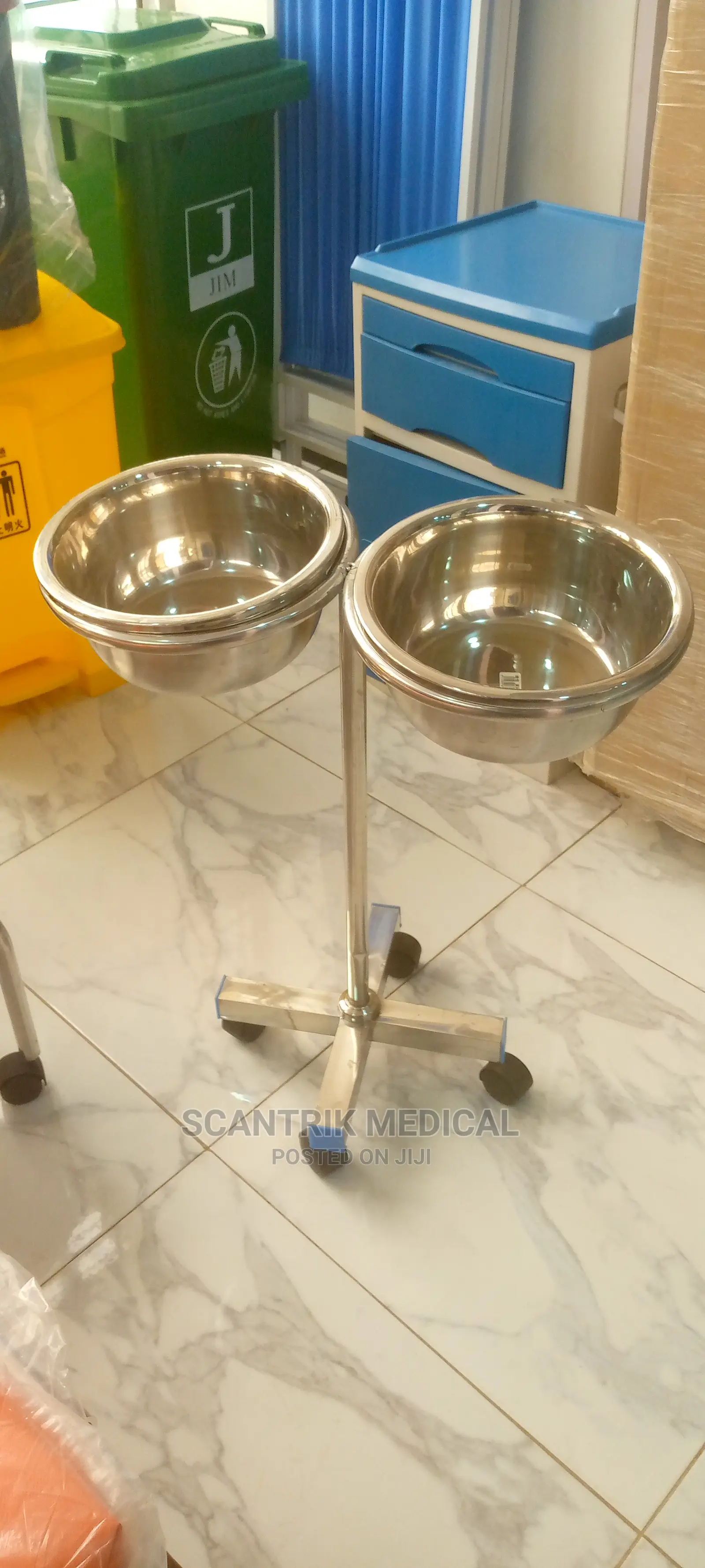 Portable Hand Wash Basin Stand Double Bowl for Hospital