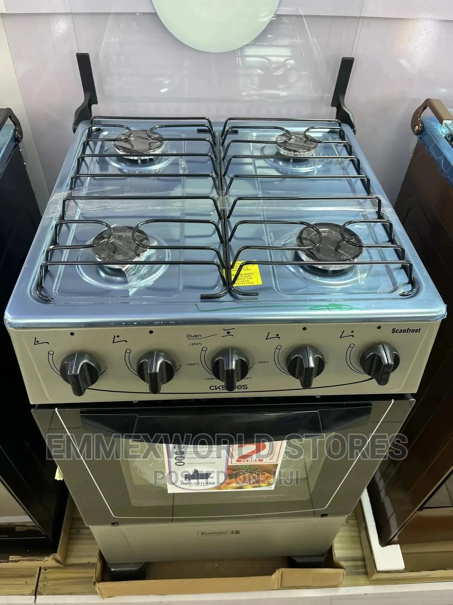 Scanfrost Standing Gas Cooker 4 Burners