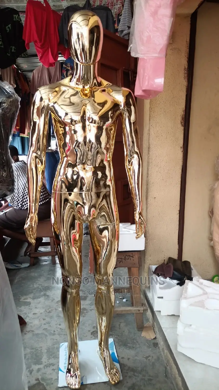 Male Full Body Gold Chrome Display Mannequin