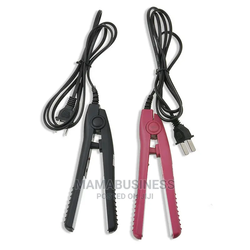 2 in 1 Mini Travel Hair Perming Straightener - Pink Black