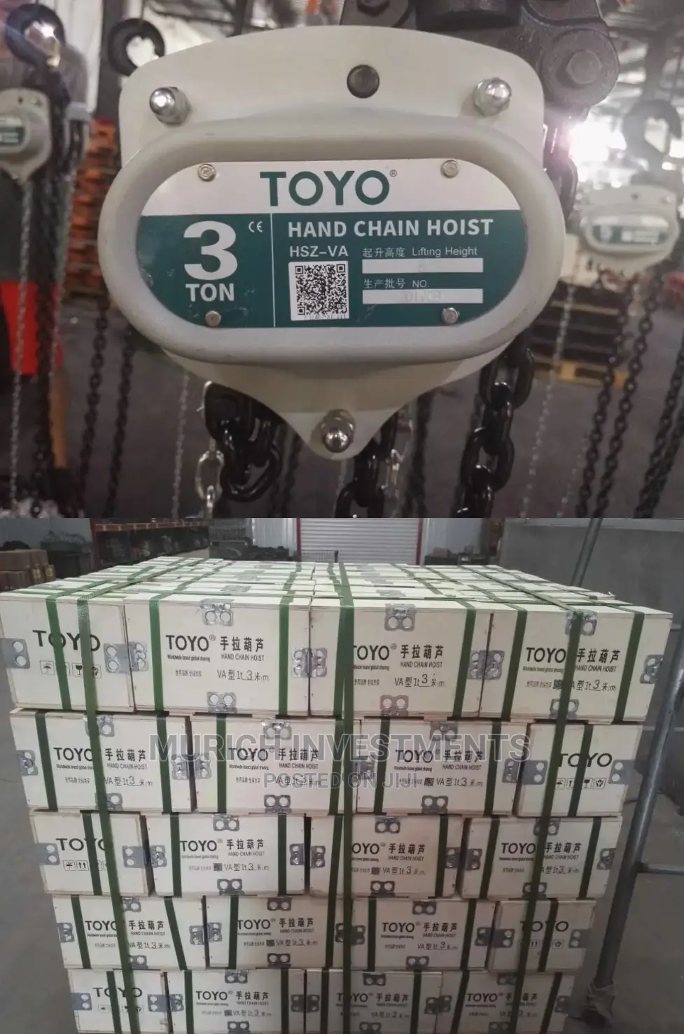 Toyo 3 Ton X 3meter Manual Lifting Hoist Chain Pulley Block
