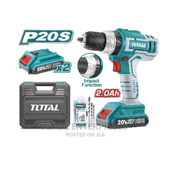 Total Li-Ion Cordless Drill + 1 Pc Charger + Box + Screws