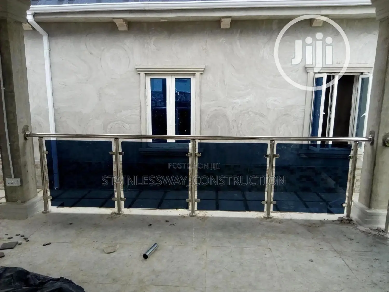 Stainless Handrail With Dark Grey Glass