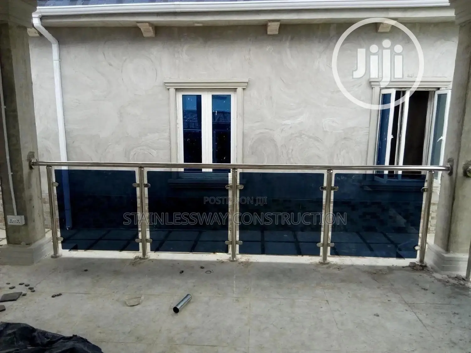 Stainless Handrail With Dark Grey Glass