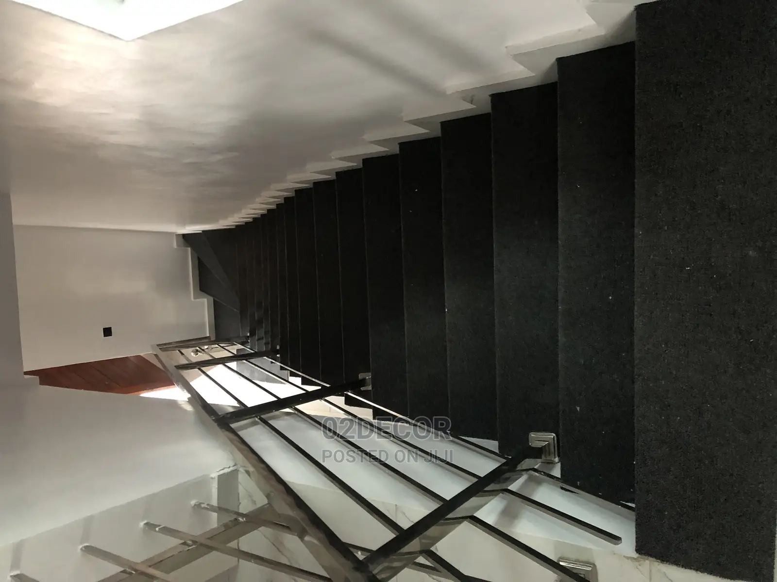 Grey Color Rugs for Staircase