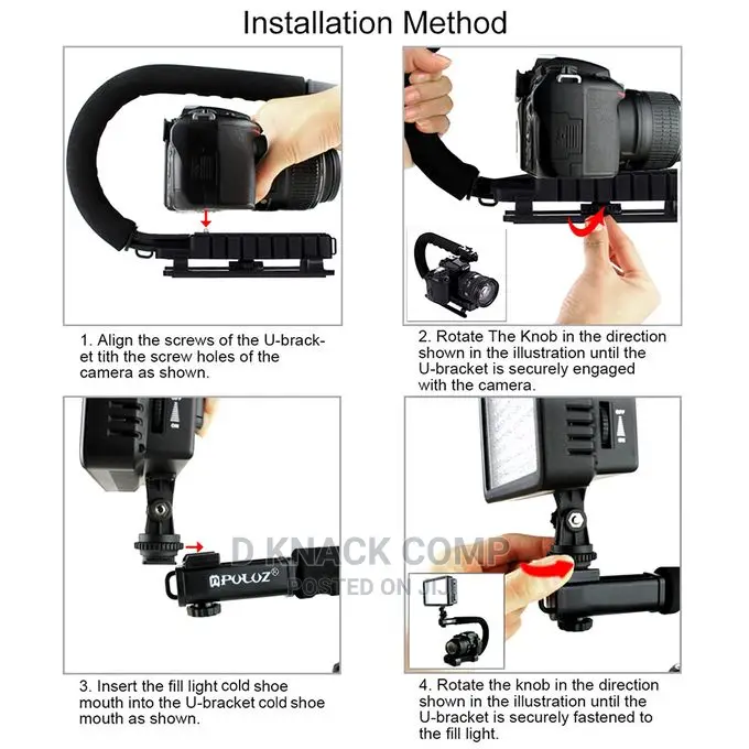 U-Shaped Action Camera Stabilizing Handle Bracket Holder
