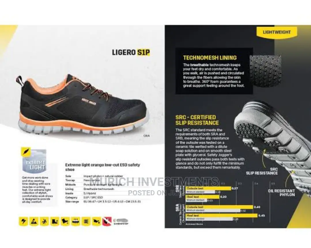 SAFETY JOGGER LIGERO S1P Extremely Light Safety Shoe